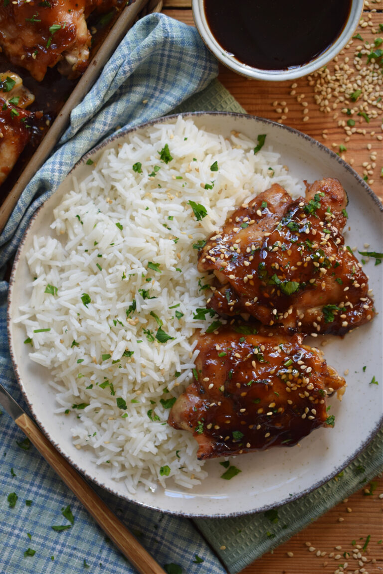 Oven Baked Teriyaki Chicken Thighs Julia S Cuisine