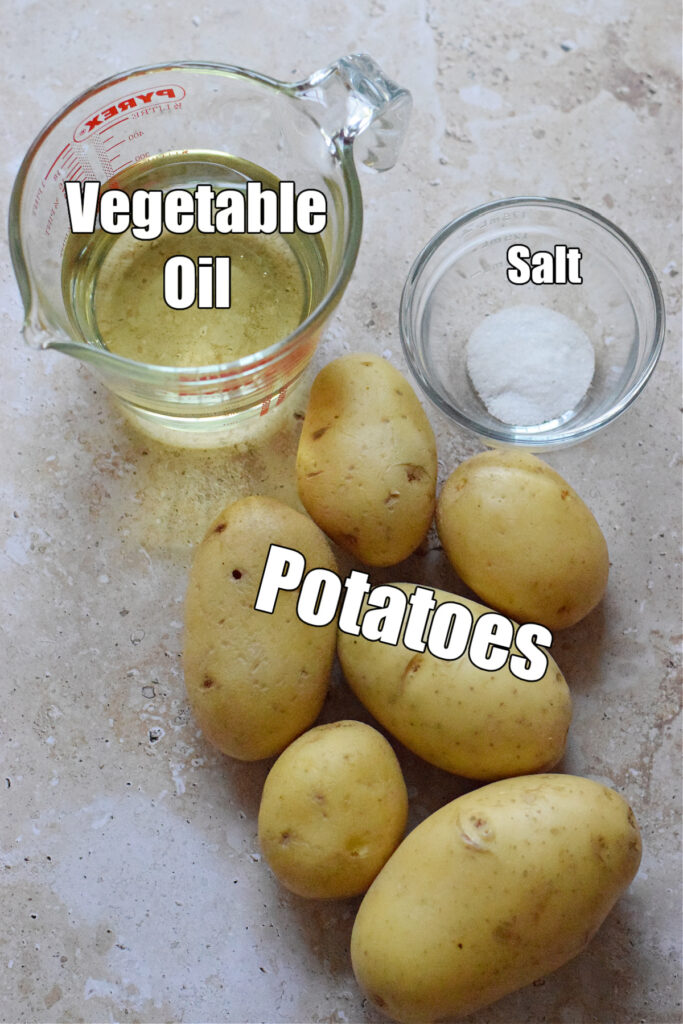 Ingredients to make skillet fries.