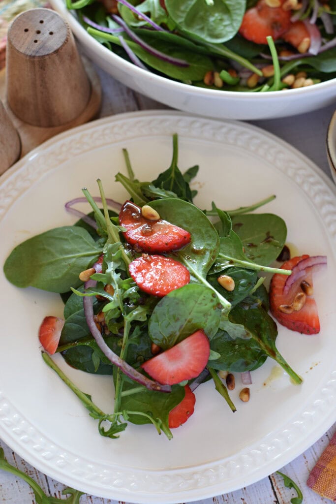 Close up of strawberry salad.