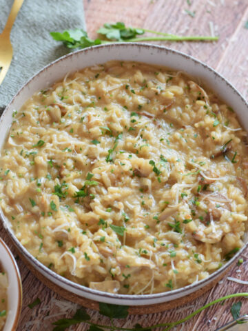 Mushroom and Leek Risotto.
