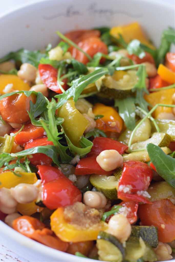 Mediterranean salad in a bowl.