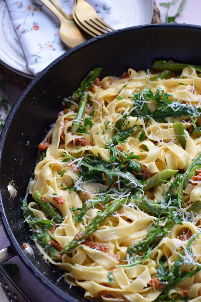 Sun dried tomato tagliatelle.