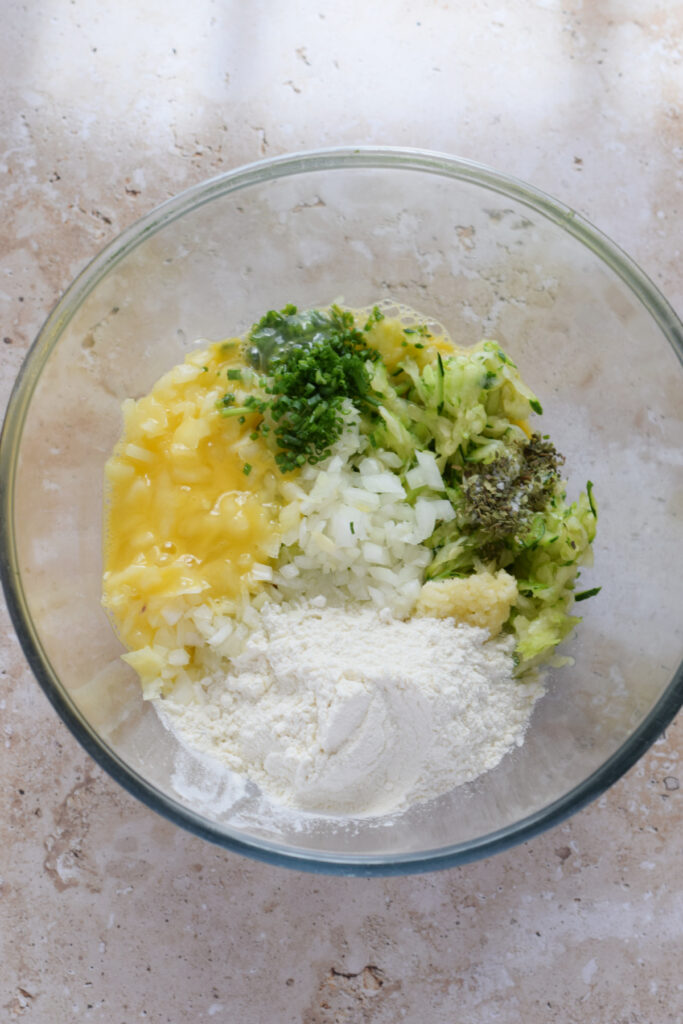 Combine ingredients in a glass bowl.