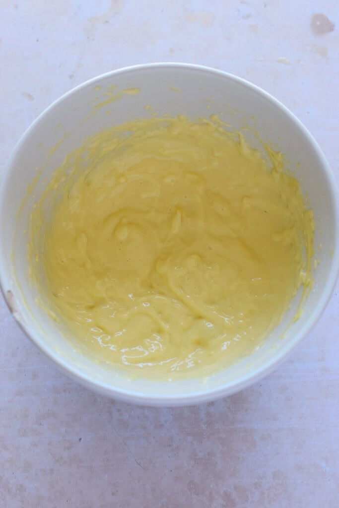 Garlic aioli in a bowl.