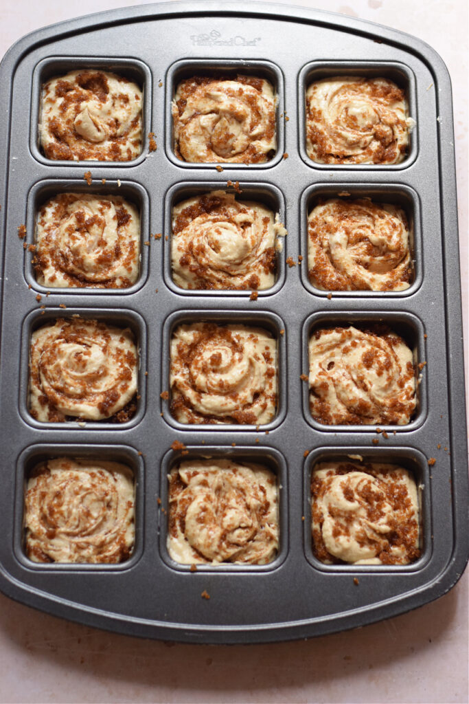 Ready to bake cinnamon cake squares.