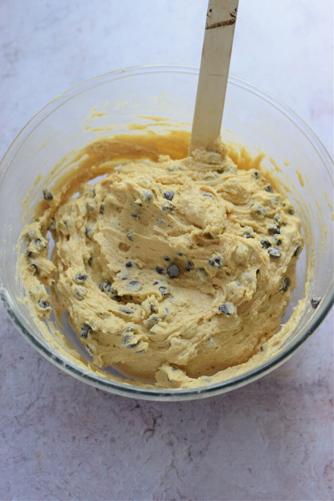 Chocolate chip cookie batter.