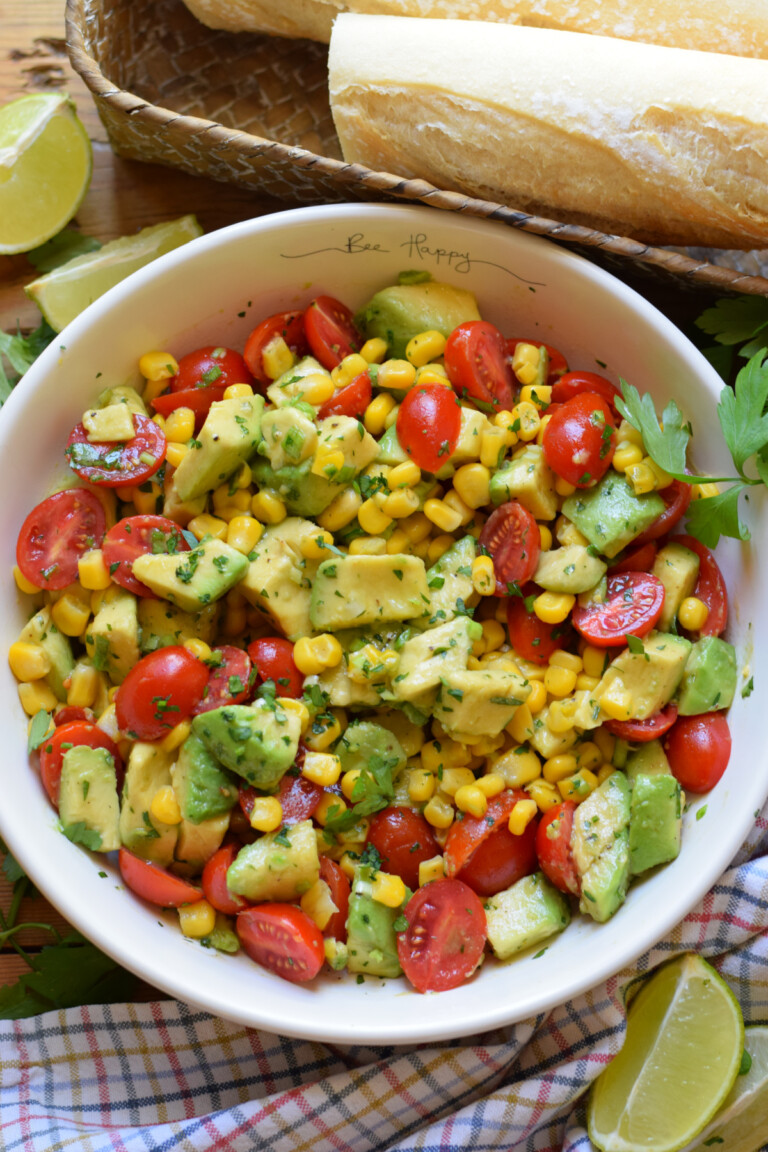 Avocado and Corn Salad with Honey Lime Dressing - Julia's Cuisine