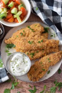 Cajun chicken tenders on a plate.
