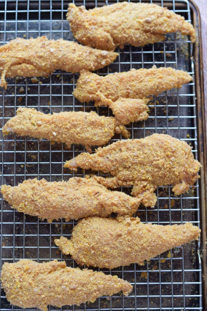 Ready to bake chicken tenders.