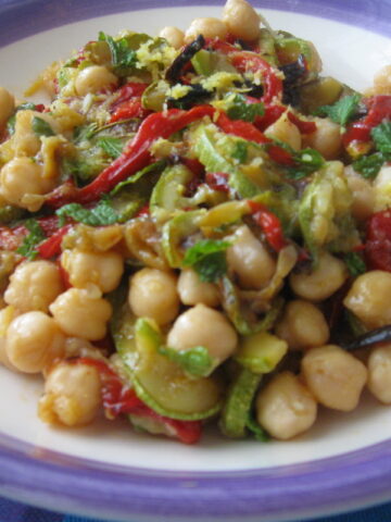 Close up of the chickpea salad