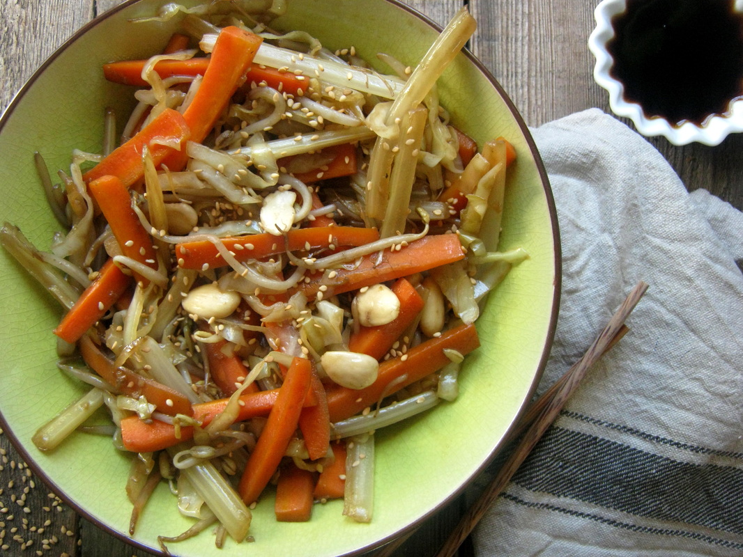 Veggie & Soy Bean Sprout Stir Fry - Julia's Cuisine