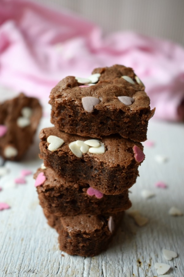 Sweetheart Brownies stacked