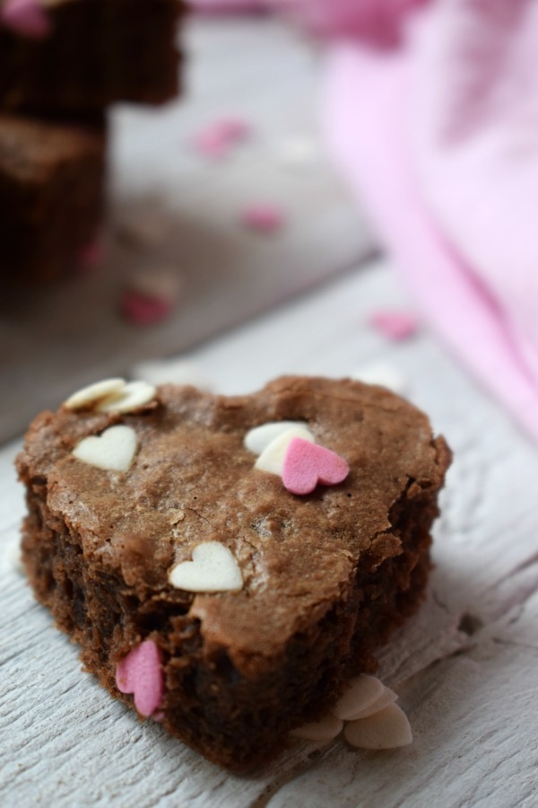 close up of Sweetheart Brownies