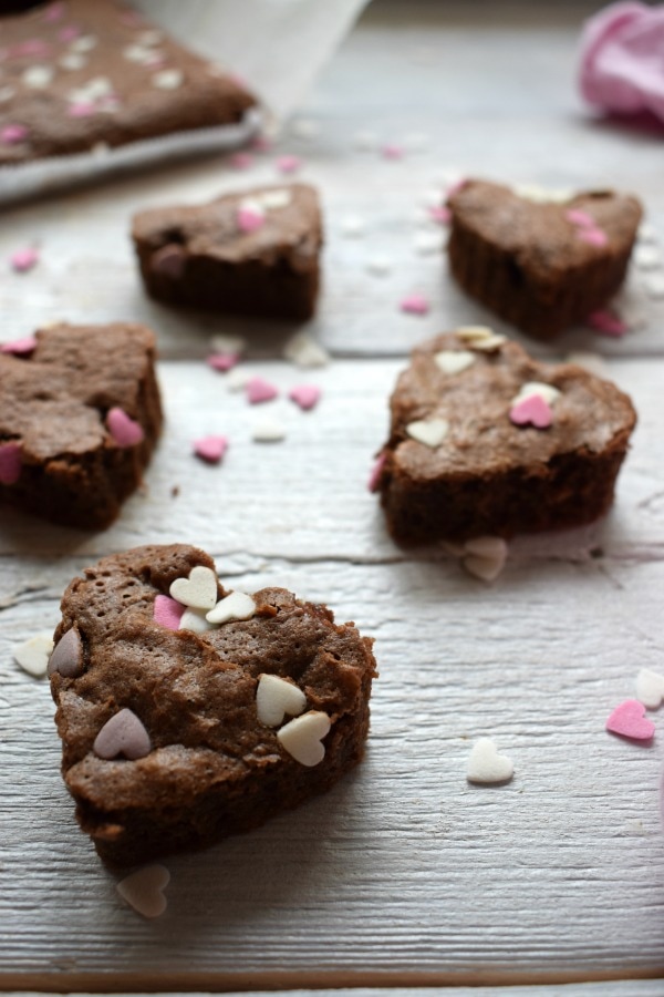 Sweetheart Brownies on a table