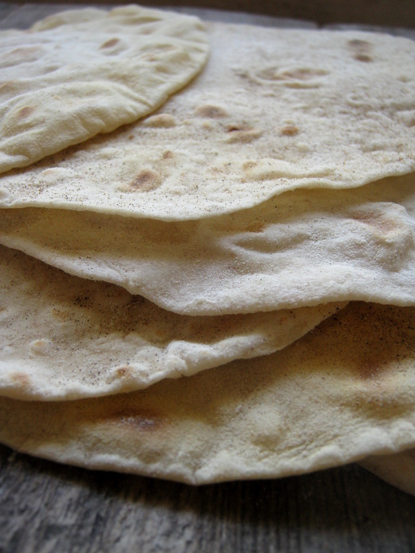 close up of the chapatis
