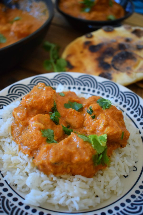 close up of the chicken tikka masala