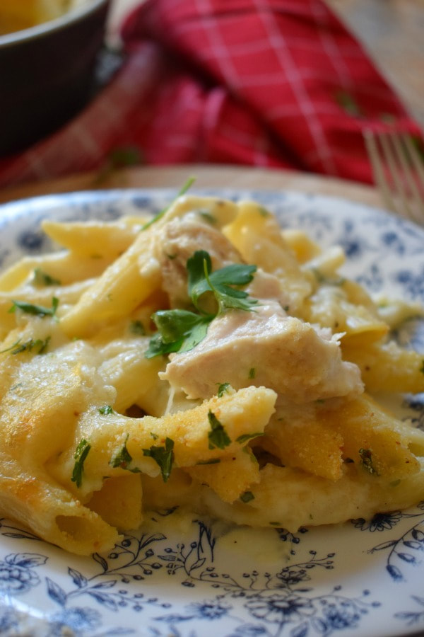 Close up of the Creamy Chicken Penne