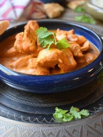 close up of the indian butter chicken
