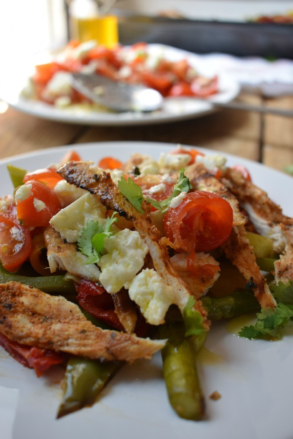 CLOSE UP OF THE GRILLED PAPRIKA CHICKEN SALAD