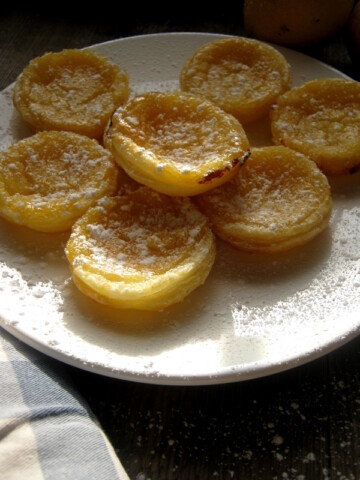 lemon tarts on a plate