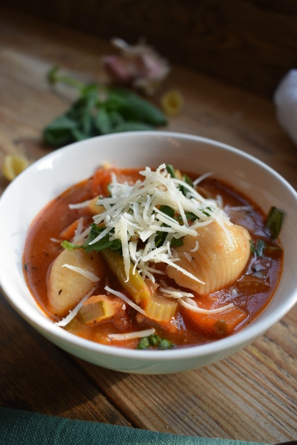 close up of the Minestrone Soup