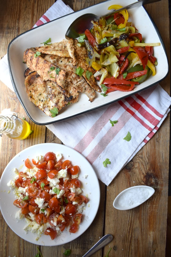 Grilled Paprika Chicken Salad table setting