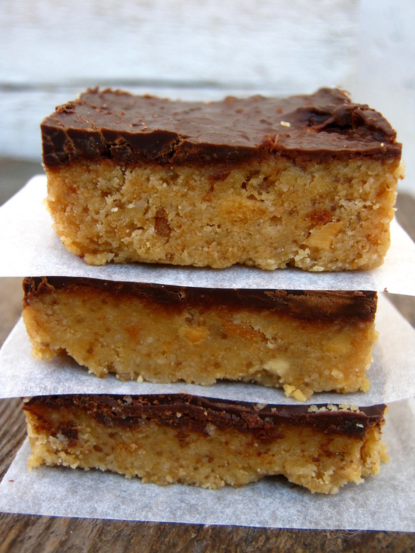 a stack of peanut butter squares 