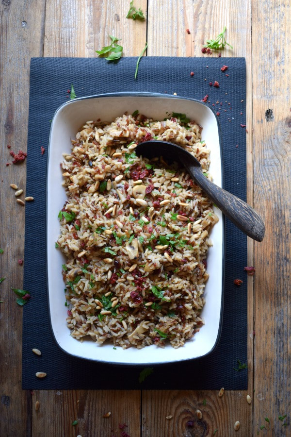 Wild Rice Pilaf With Cranberries and Pine nuts - Julia's Cuisine