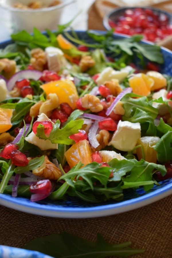 Close up of a colourful holiday salad