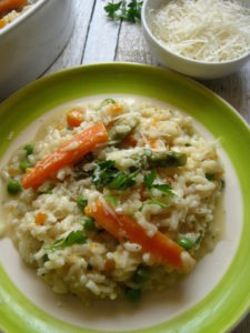 close up of the spring risotto