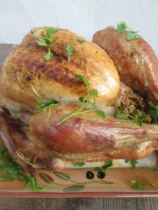 Roasted Turkey with Cranberry Stuffing close up