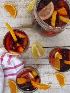 over head view of summer sangria