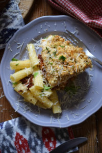 Mozzarella and Tomato Stuffed Chicken on a plate