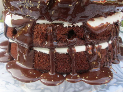 Chocolate lover's triple chocolate ganache layer cake