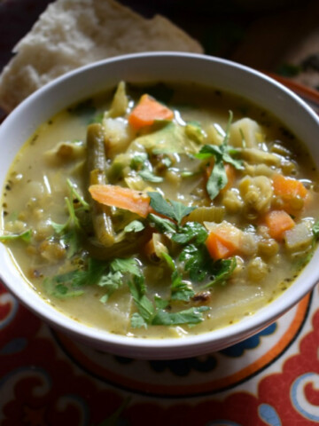 Hearty Vegetable and Lentil Soup in a bowl