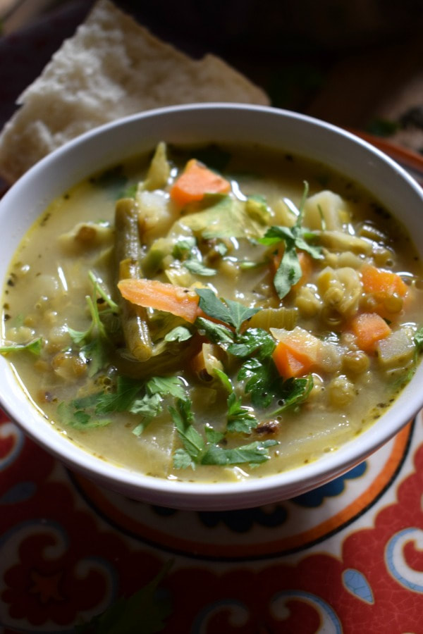 Hearty Vegetable and Lentil Soup in a bowl