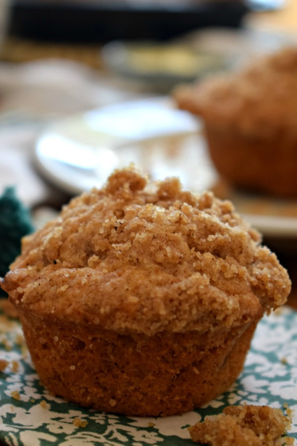 close up of apple cinnamon strudel muffins