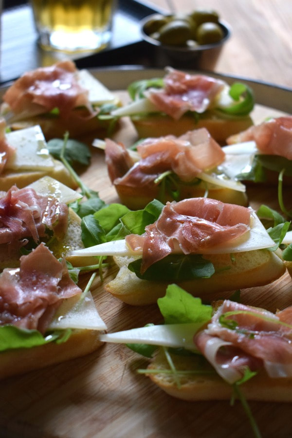 bruschetta on a serving board