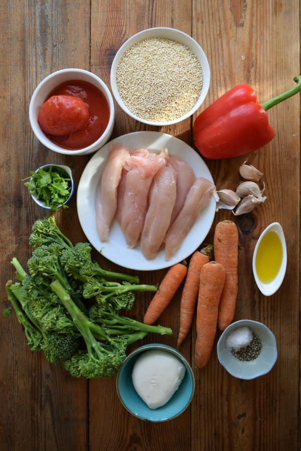 Ingredients to make the Stove Top Chicken & Quinoa