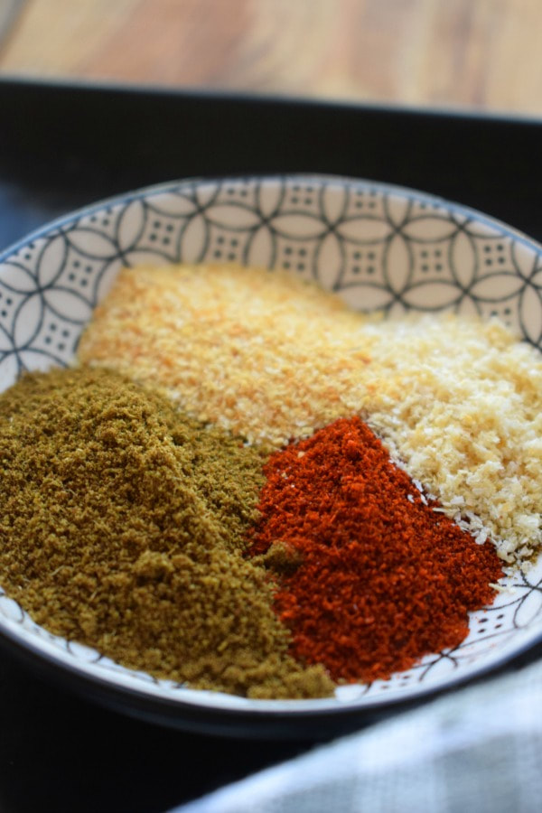close up view of spices