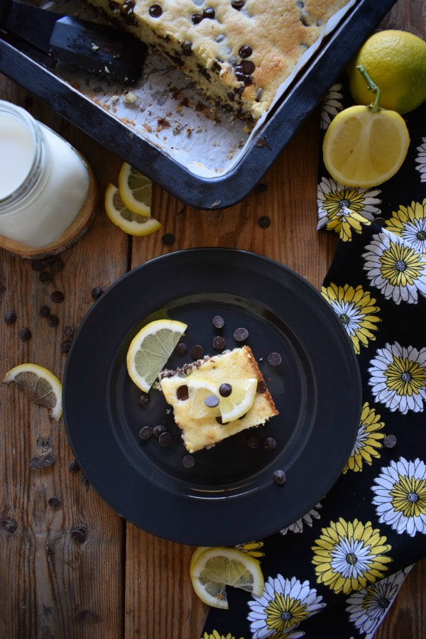 Table setting of Chocolate Chip Lemon Squares
