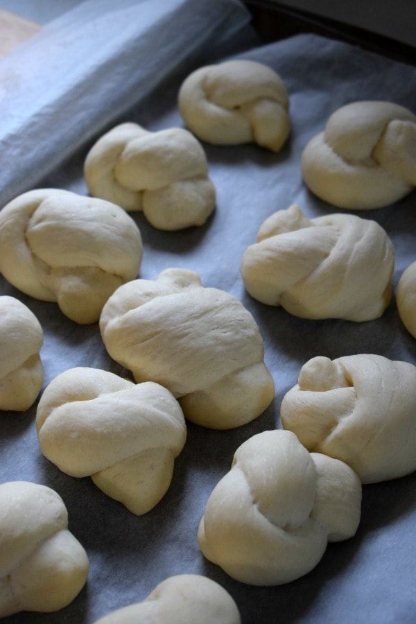 dough balls on a baking tray