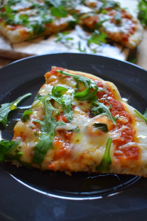 slice of Arugula & Basil Grilled Pizza