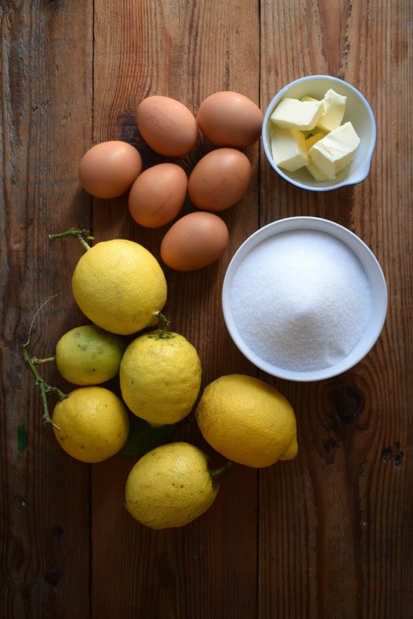 ingredients to make the lemon curd