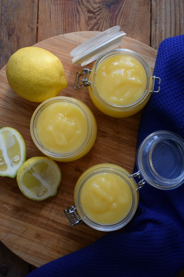 overhead view of the homemade lemon curd