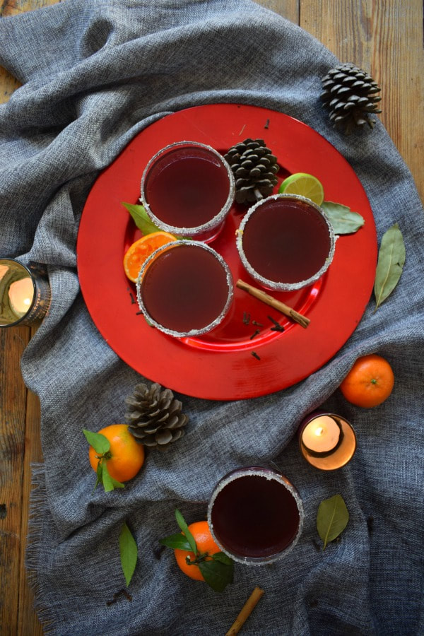 Mulled Wine in a table setting with candles