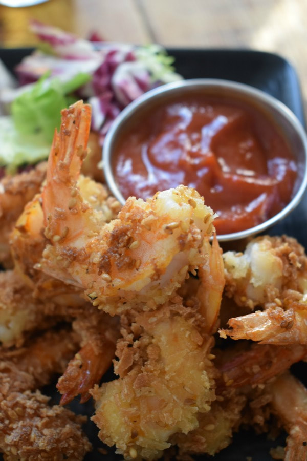 Sesame and Panko Shrimp with a dipping sauce