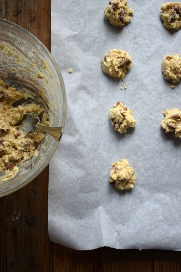 cookie dough on a baking tray