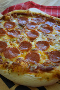 close up of the pepperoni pizza