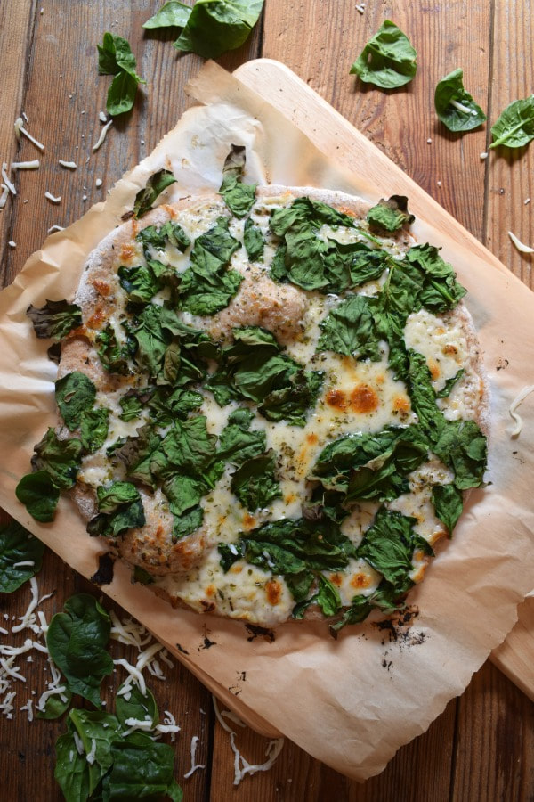 Spinach & Alfredo Wholewheat Pizza